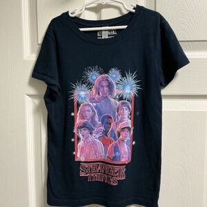 Navy Stranger Things Kids T-Shirt